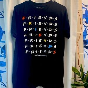 Friends the TV Show Black T-Shirt with Logo Size M